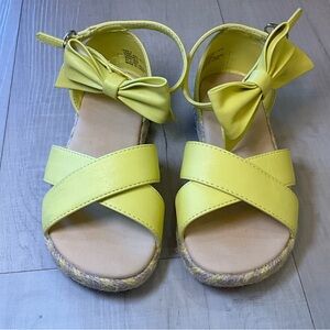 Janie and‎ Jack Leather Yellow Bow Sandals